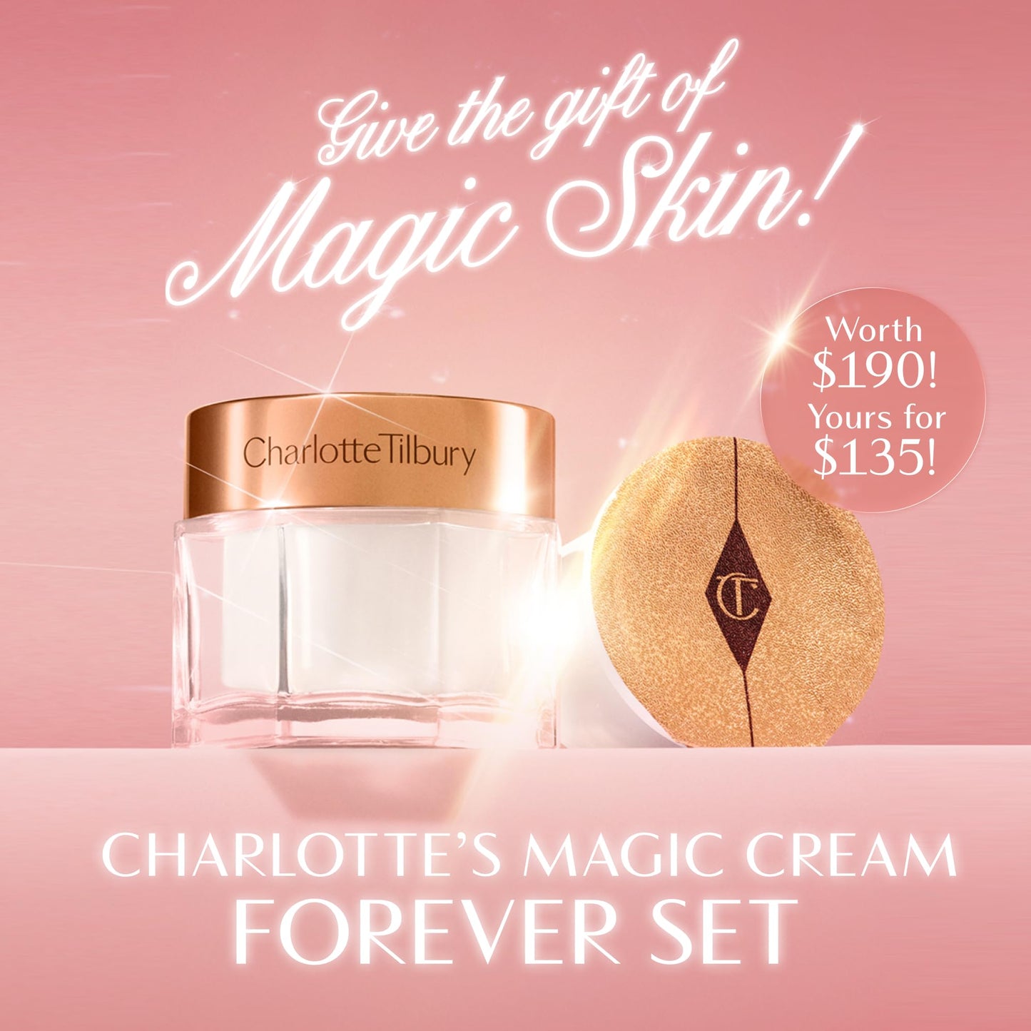 Charlotte Tilbury Charlotte's Magic Cream Forever Set - Firming & Hydrating Face Cream with Vitamins C & E, Peptide Complex & Hyaluronic Acid - Includes Refill Capsule