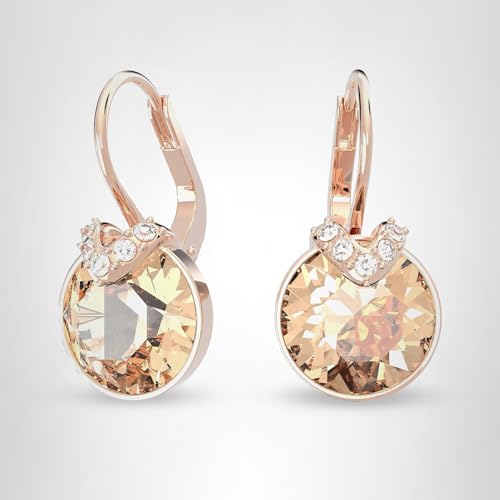 SWAROVSKI Women's Bella V Pierced Earrings, Pink, Rose-Gold Tone Plated