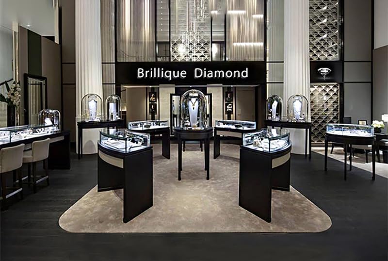 Brillique 14K Gold over S925 Sterling Silver Three-Stone Diamond Pendant Necklace for Women, VVS1 D-Color, Lovely Gift for Birthday (Yellow Gold)