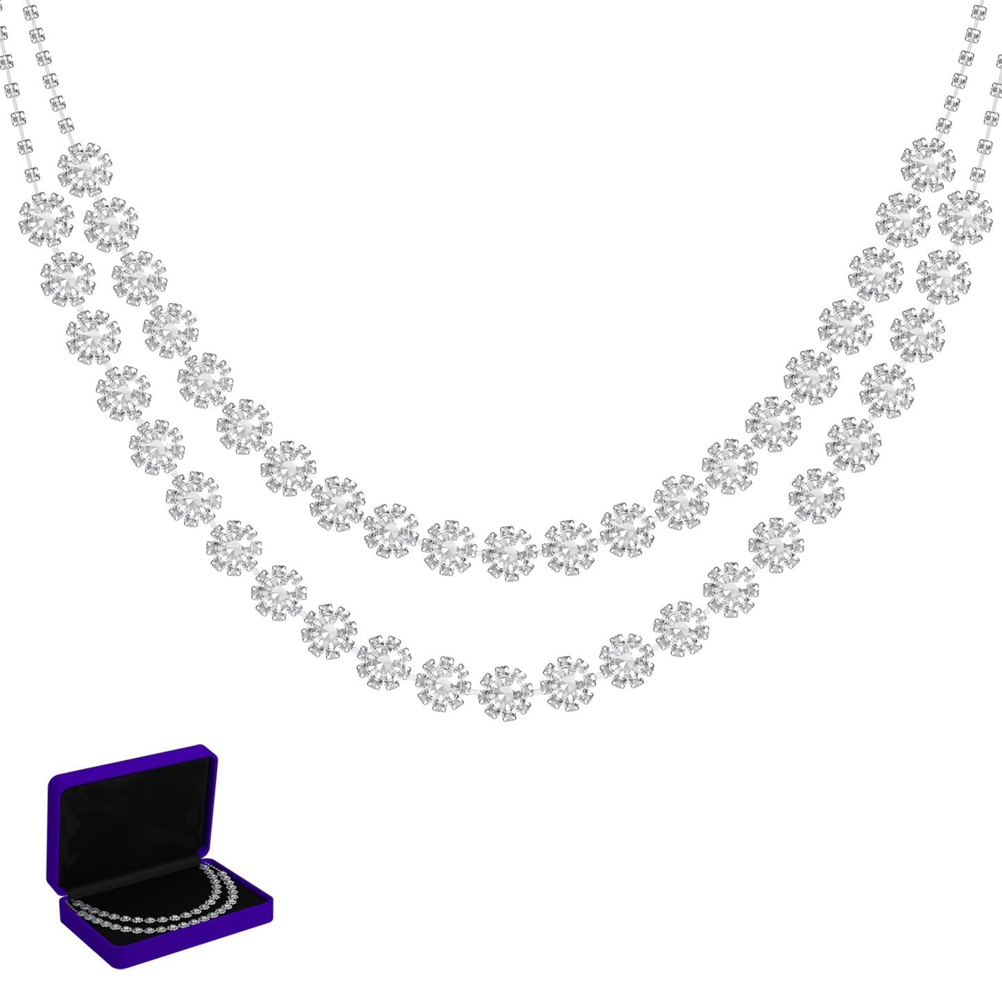 WHANHE Moissanite necklace for women, anniversary or wedding necklace for your wife, elegant gift for your loved one, birthday or Christmas jewelry (silver)