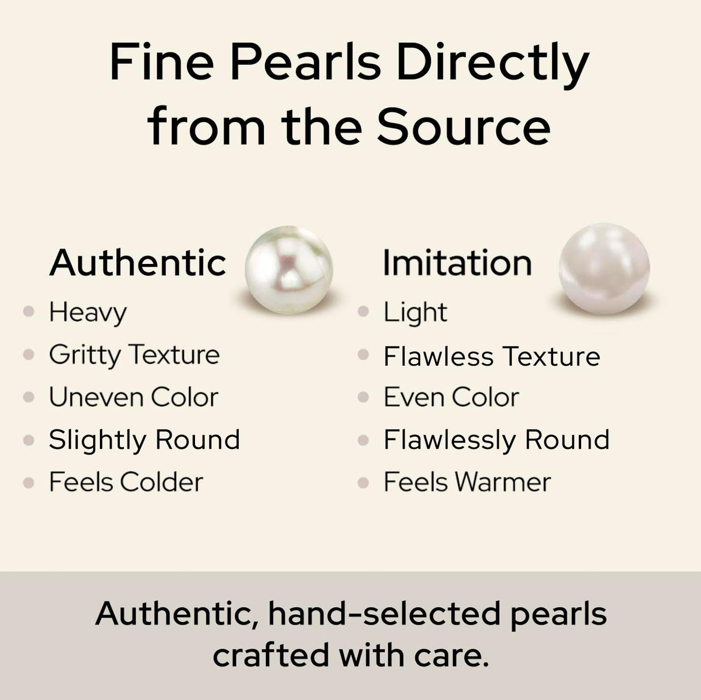 The Pearl Source 14K Gold Real Pearl Necklace for Women with AAA+ Quality Round White Freshwater Genuine Cultured Pearls (Yellow Gold, 9.5-10.5mm)