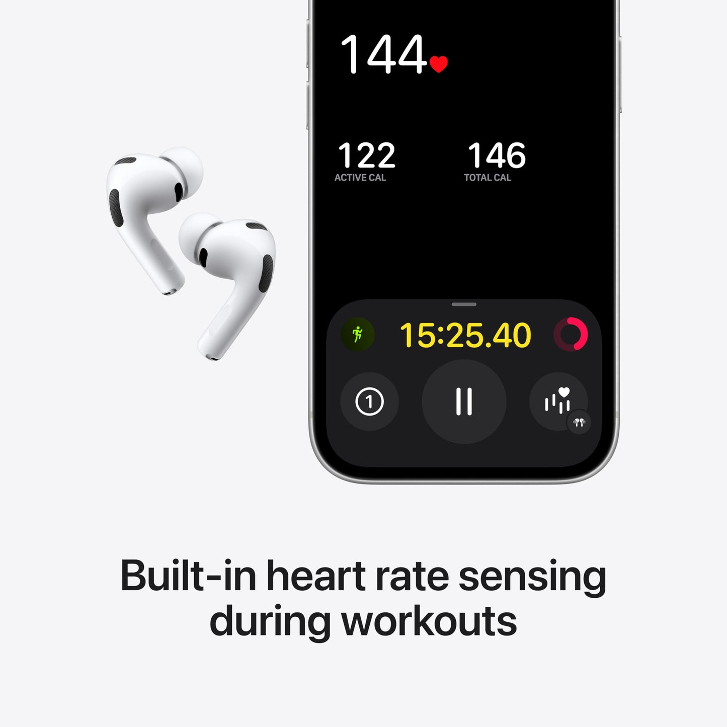 Apple AirPods Pro 3 Wireless Earbuds, Active Noise Cancellation, Live Translation, Heart Rate Sensing, Hearing Aid Feature, Bluetooth Headphones, Spatial Audio, High-Fidelity Sound, USB-C Charging