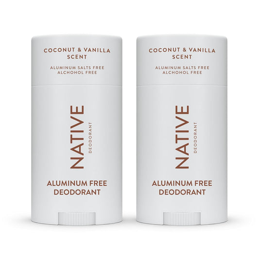 Native Deodorant Contains Naturally Derived Ingredients, 72 Hour Odor Control | Deodorant for Women and Men, Aluminum Free with Baking Soda, Coconut Oil and Shea Butter | Coconut & Vanilla, 2-Pack