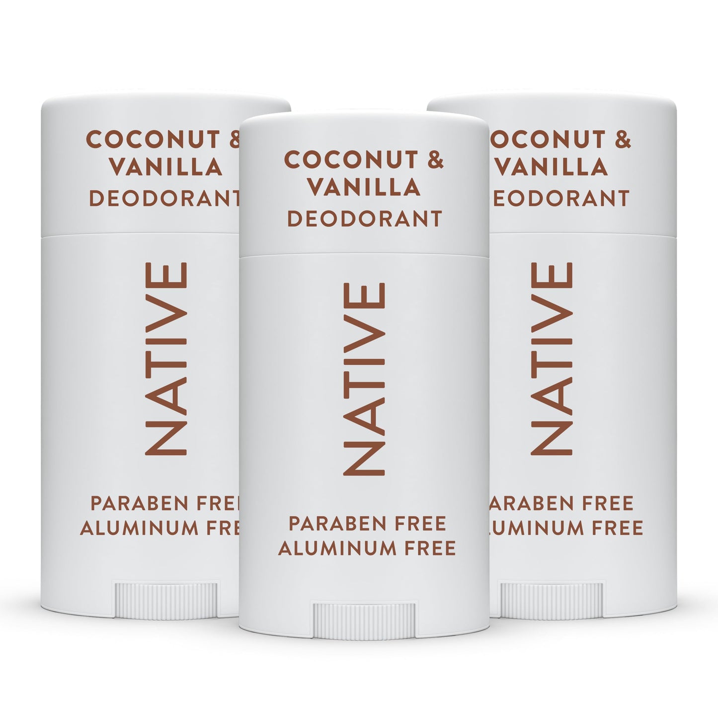 Native Aluminum-Free Clean Deodorant Natural Derived Ingredients, 72HR odor control | Deodorant for Women and Men, Baking Soda, Coconut Oil, Shea Butter | Coconut & Vanilla, 3 pack