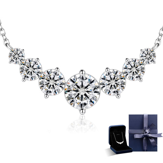 N9NEMUSES Moissanite Necklace for Women, 925 Sterling Silver 5 Carat Moissanite Heart Necklace Gift for Wife D-Color-VVS1, Anniversary Romantic Gift for Her, Birthday Gifts for Mom Daughter Women