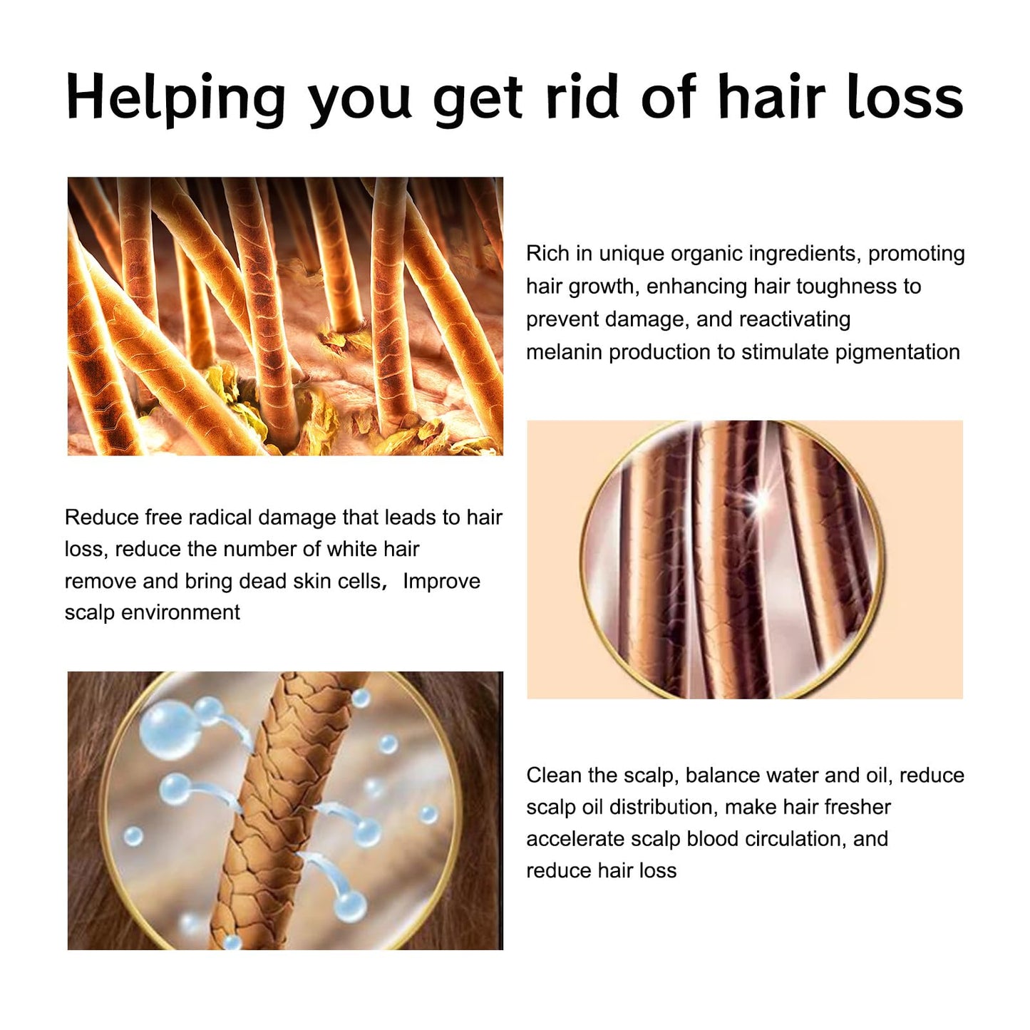 Hair Regrowth System, Advanced Hair Growth Treatment Serum | Ginseng, Eclipta Prostrata, Peppermint Oil and Ginger Root-Ingrown Hair Treatment-Strengthens Roots, For Men and Women (1PCS)