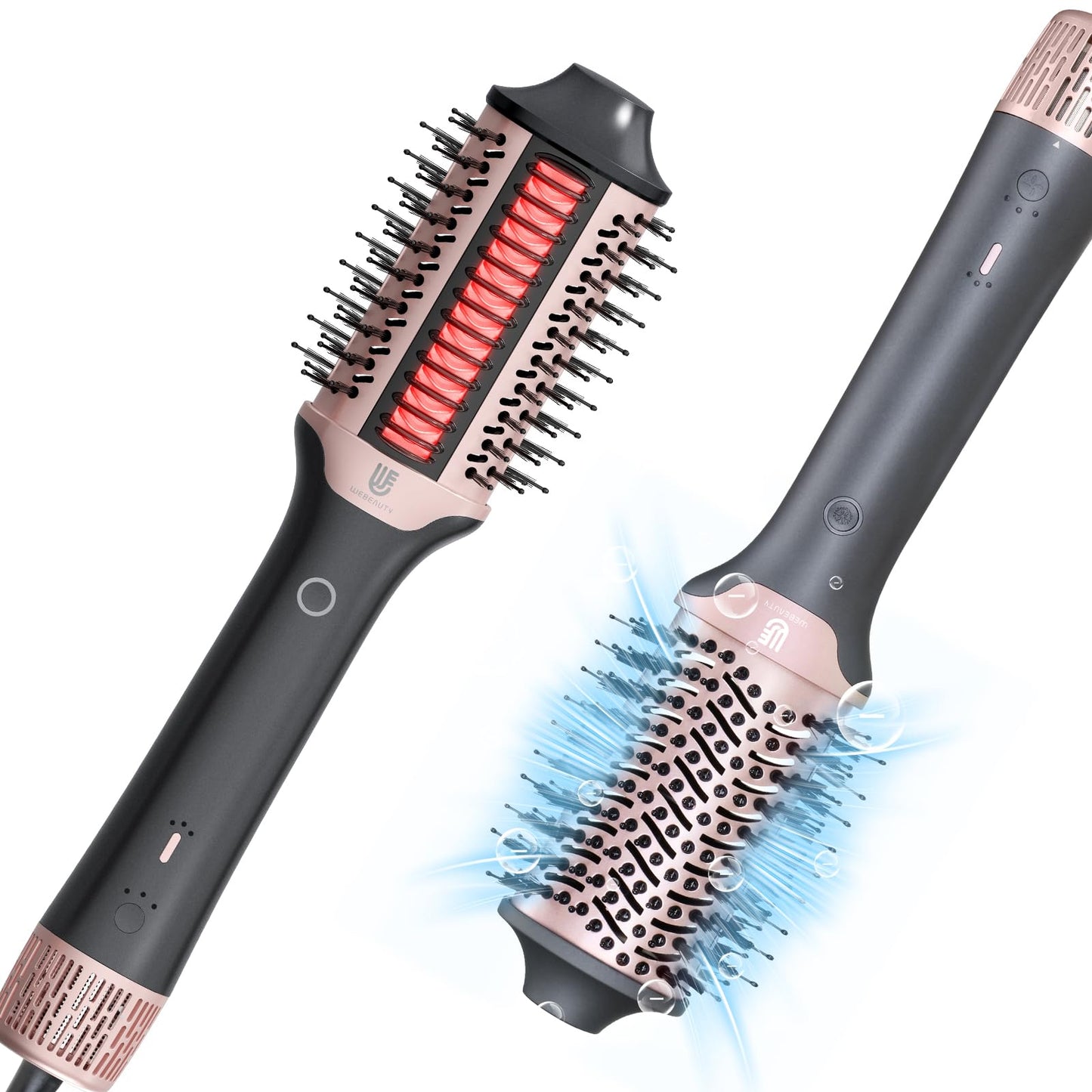 2-in-1 Blow Dryer Brush & Hair Straightener, Ionic & Ceramic Thermal Brush with Adjustable Heat & Cool Shot 110000 RPM Motor High-Speed Motor for Frizz-Free, Smoother & Voluminous Hair, Grey with Use