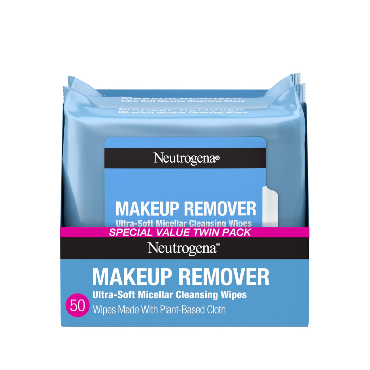 Neutrogenhttps://admin.shopify.com/store/ayzonadigitalhub/productsa Makeup Remover Wipes Micellar Alcohol-Free Face Towelettes Remove Waterproof Mascara & Oil, Compostable 100% Plant-Based Cloth, Dermatologist & Ophthalmologist Tested, Twin Pack 2 x 25 ct