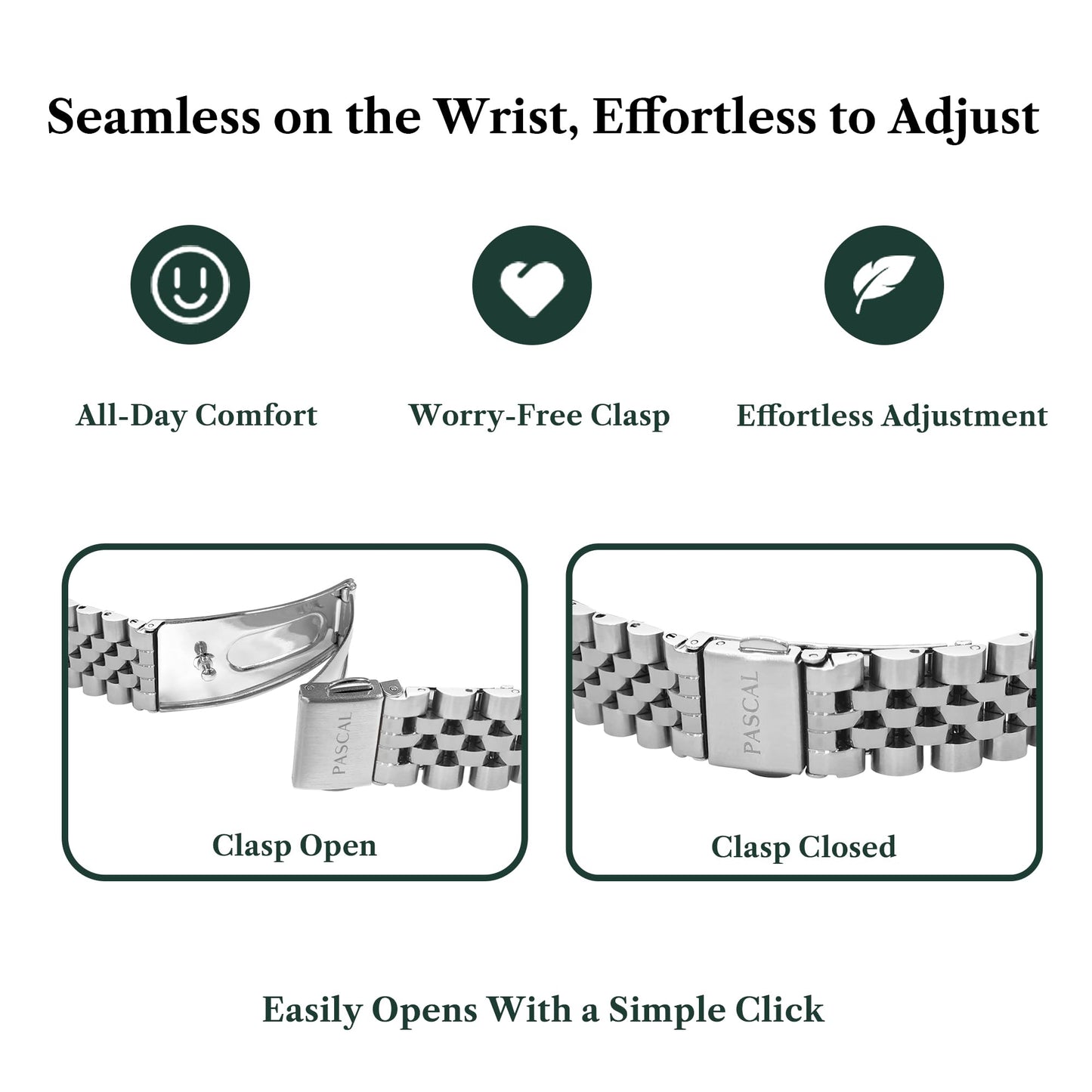 PASCAL Timeless Classic Diamond Watch for Women – Swiss Quartz Timepiece with Lab-Grown Diamonds & Sapphire Crystal (Navy,31MM)