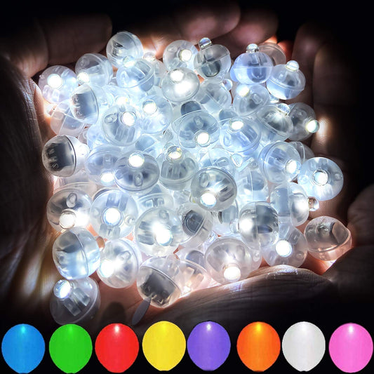 Aogist 100pcs White LED Balloon Light, Tiny Light Mini Round Led Ball Lamp for Paper Lantern Balloon, Indoor Outdoor Event - Fun Halloween Christmas Party Wedding Decoration Supplies