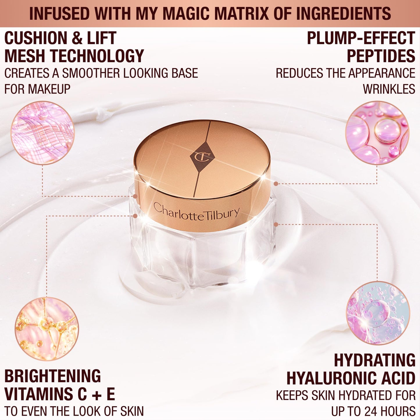 Charlotte Tilbury Magic Cream Face Moisturizer & Magic Serum Crystal Elixir Bundle - Firming & Hydrating Skincare Duo with Vitamin C, Peptides & Hyaluronic Acid (2 Piece Set)