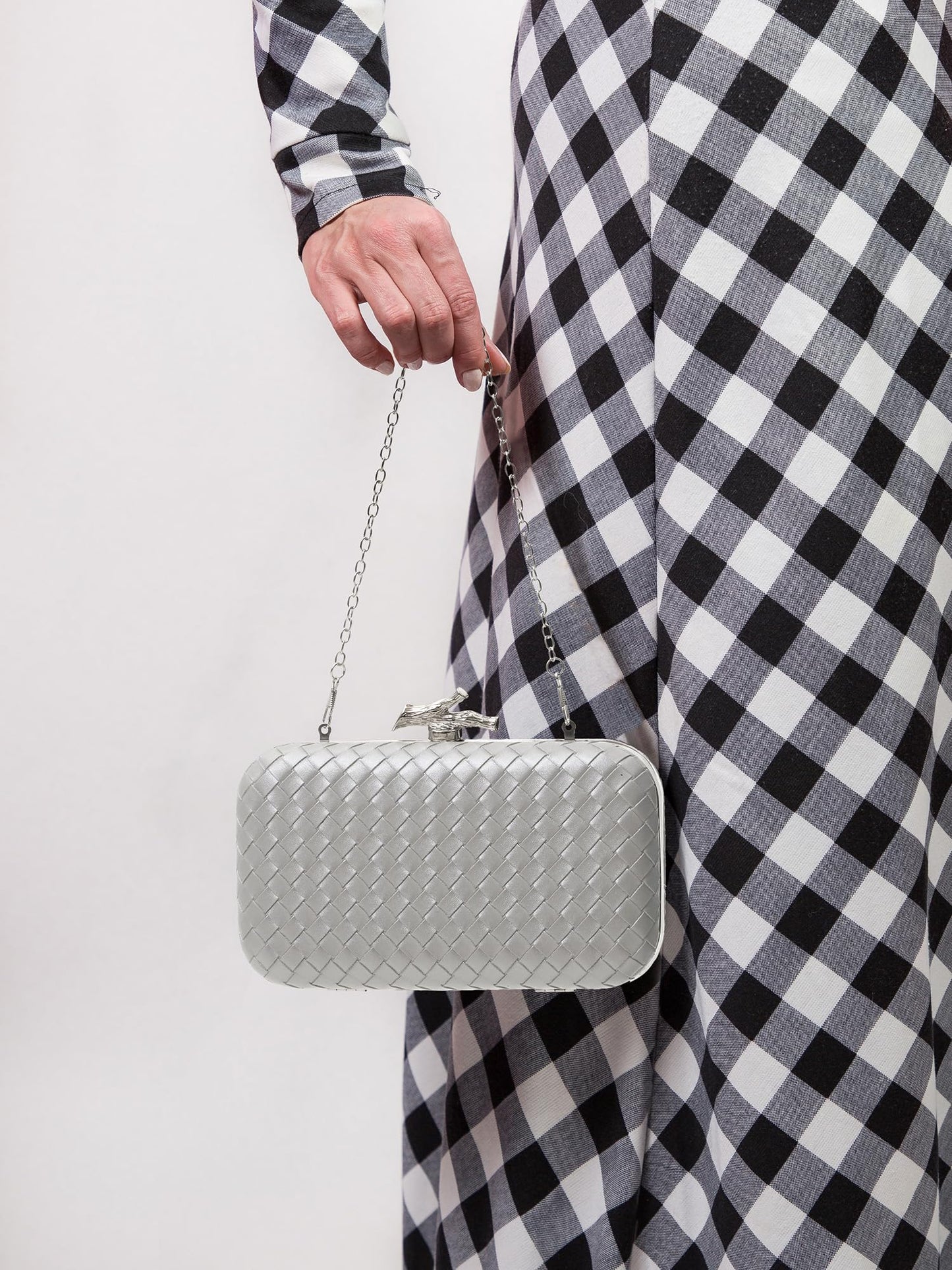 CHUNLI Clutch Purses for Women Evening/Wedding Chic Woven Bag Formal PU Leather Purse Designer Handbags for Women