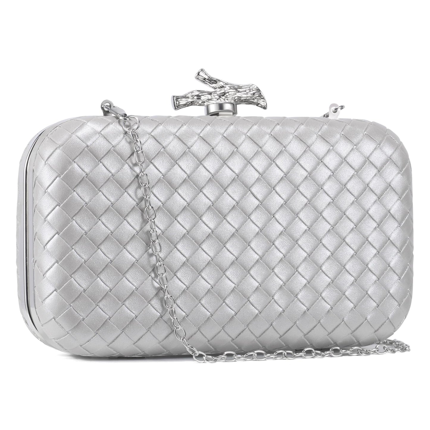CHUNLI Clutch Purses for Women Evening/Wedding Chic Woven Bag Formal PU Leather Purse Designer Handbags for Women